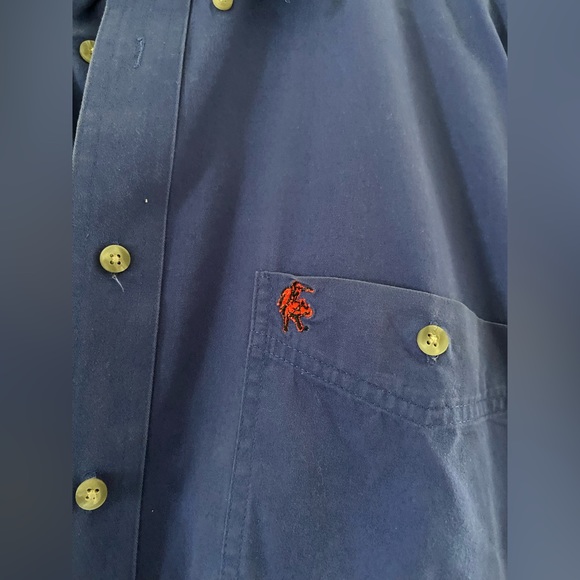 Vintage Wrangler PBR Men’s button down blue long sleeved shirt. Size XL - Picture 4 of 4